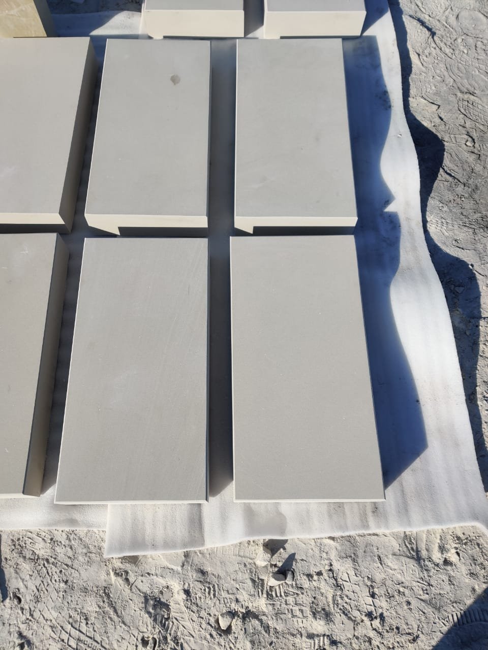 Rectangular sandstone paving